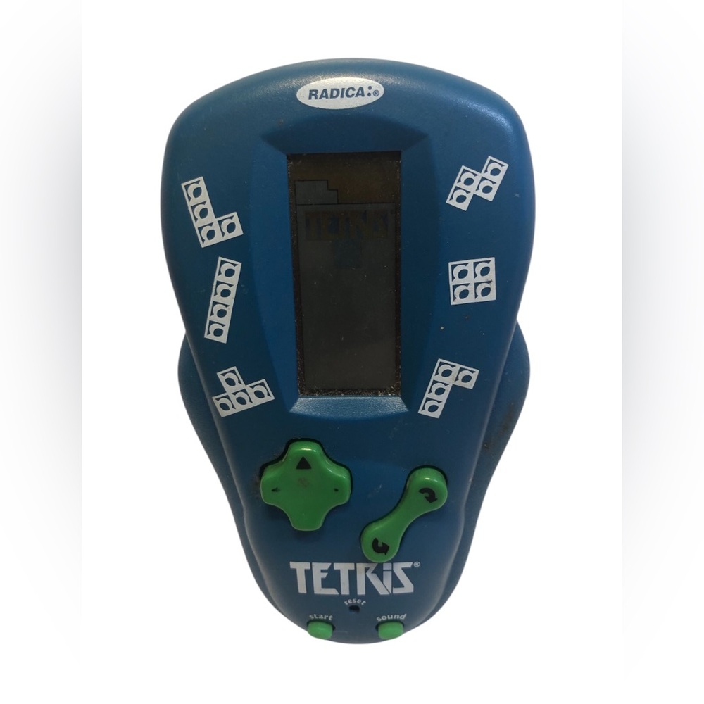 2000 Radica Electronic Handheld Tetris Pocket Travel Game Blue TESTED Need 2 AAA